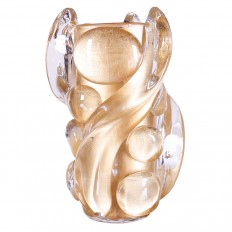 Monumental gold leaf Murano glass vase